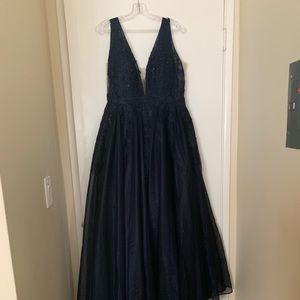 Blue ball gown dress